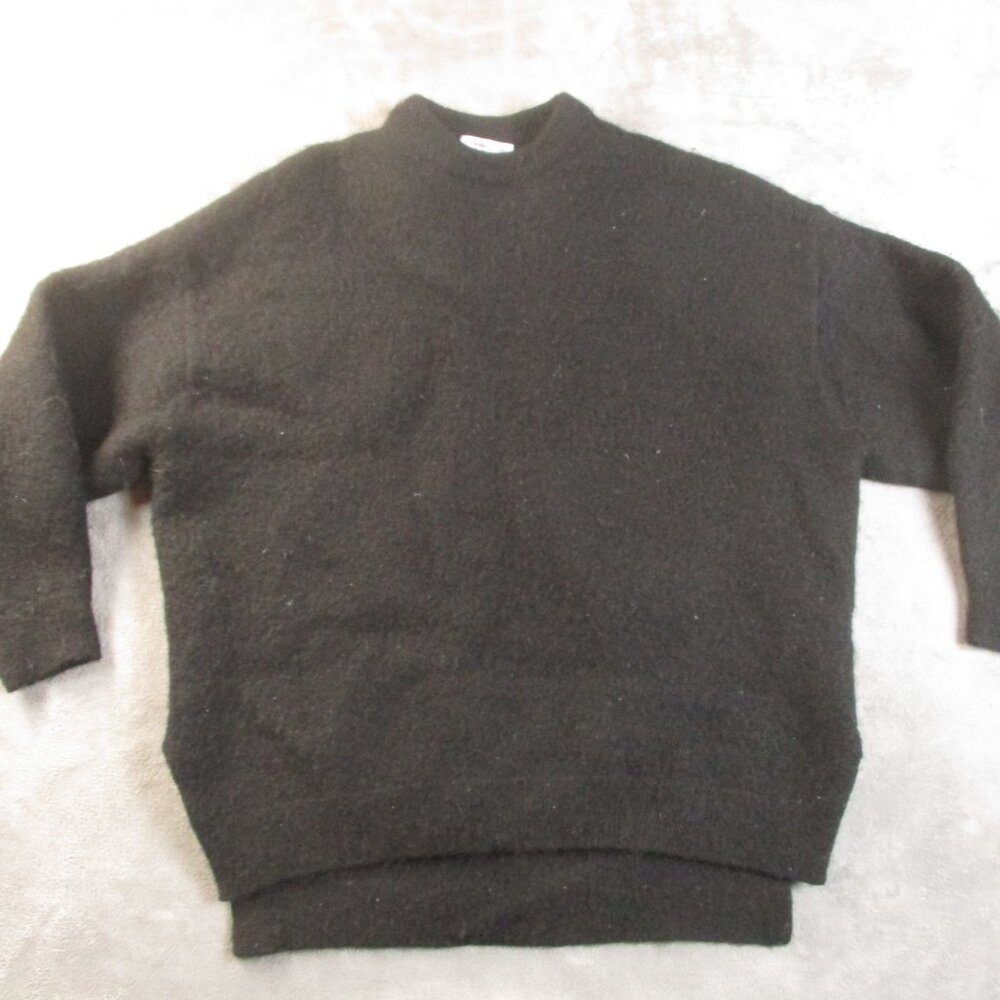 Stockholm Atelier & Other Stories Crewneck Sweater Women Small Black Wool Preppy